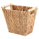 OUTBROS Aufbewahrungskorb aus Geflochtenem aus Wasserhyazinthe, Rattankorb aus Gewebtem, Abfalleimer, für Badezimmer, Küche, Heimbüro,1-Pack
