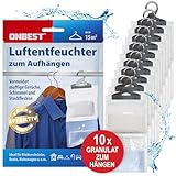 ONBEST Großes 10x Luftentfeuchter Set zum Aufhängen – Effektive Luftentfeuchter mit 500 ml Beutel – Granulat Entfeuchter gegen Feuchtigkeit, Schimmel & Gerüche – Raumentfeuchter ohne Strom