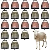 20 Stück Kuhglocke: Klein Kuhglocke Vintage Mini Kuhglocke Metall Kuhglocke Tierglocken super lautes Kuhg Schaf Kupferglocken für Kuhg Pferd Schafe Tierglocke (10*Rotbronze + 10*Bronze)