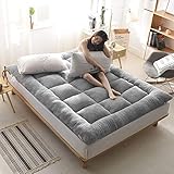 Dicke, warme Lamm-Kaschmir-Matratze, dreifach gefaltete Futon-Matratze, weiche Klappmatratze für Wohnzimmer, Schlafzimmer, Grau, 150 x 200 cm
