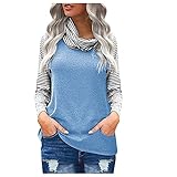 Wickeltop Klassisches Rollkragen-Streifendruck-Shirt für Damen, beliebtes Langarm-Sweatshirt mit einfachem Winteroberteil Piratenkleid Damen