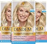 Schwarzkopf Diadem 3 in 1 Pflege-Color-Creme 703 Platin Blond Stufe 3 (3 x 170 ml), permanente Haarfarbe, Haarpflege-Formel für gesund aussehende Ergebnisse, 100 % Grauabdeckung