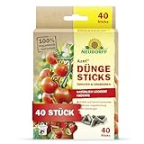 Neudorff Azet DüngeSticks für Tomaten und Erdbeeren – Bio Düngestäbchen für viele leckere Tomaten und Erdbeeren mit 2 Monaten Langzeitwirkung, 40 Stück