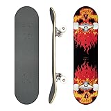 Professionelles Skateboard mit Double Kick, 78,74 cm Ahorn-Deck, ABEC-7 Kugellager, 98A PU-Räder, individuelle Grafik