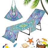 Liegestuhl-Überzug | Strandkorbhülle mit geometrischem Muster aus Mikrofaser | keine Schiebe-Schultertasche, Pool-Liegestuhl-Abdeckungen für den Garten