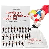3er Set Jonglierbälle für Anfänger mit Jonglierbuch. Die einfachste Anleitung. Jonglieren Lernen leicht gemacht. Gute Jonglierbälle mit edlem Stoffbeutel, ideal für Einsteiger.