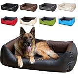 CopcoPet Rocco Hundebett Hundesofa Wendebett Kunstleder L ca. 90 x 70 cm Schwarz Braun