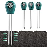 HOSPAOP Boden Feuchtigkeitsmessgerät für Pflanzen, 3 in 1 Bodentester Messgerät mit PH/Feuchtigkeit/Licht, feuchtigkeitsmesser für Gartenarbeit Rasen Garten Landwirtschaft und Außen Pflanzen, 3 Stück