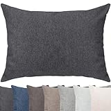 Selfitex Modisches Couchkissen XXL 60x80 cm, Sofakissen mit Füllung und Bezug, kuschelweiches Lesekissen, dekoratives Fernsehkissen, Deko- und Kopfkissen, Rückenkissen (Anthrazit)