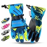 West Biking Skihandschuhe Kinder, 3M Thinsulate Warm Handschuhe Kinder Wasserdicht Winddicht, Winterhandschuhe Touchscreen, Kinder Handschuhe Winter Für 6-12 Jahre Jungen Und Mädchen