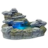 STILISTA Gartenbrunnen Olymp in Steinoptik XXL 100 x 80 x 60 cm inkl. Pumpe und LED-Beleuchtung