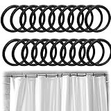 VIDSTW 100 Stück Duschvorhang Ringe Innendurchmesser 40 Mm Duschvorhang Haken Eröffnungsdesign Duschvorhangringe Glatt und Gratfrei Shower Curtain Rings für die Meisten Vorhänge (Schwarz)