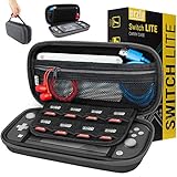 Orzly Tragetasche kompatibel mit Nintendo Switch Lite (2019) – Aufbewahrungstasche - Hartschalen Case/Hülle/Schutzhülle für die Verwendung mit der Nintendo Switch Lite Konsole & Accesoires - GRAU