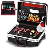 PARAT CLASSIC KingSize Roll neo CP-7 | rollbarer Werkzeugkoffer mit Schloss | Für 60 Werkzeuge | Inkl. BASIC Roll-Up Case 8 | Robuste Werkzeugkiste mit CP-7 Haltern | 36L Werkzeugtrolley