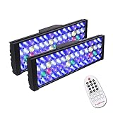 PopBloom S40 LED Aquarium Beleuchtung,Vollspektrum Aquarium Lampe,Salzwasser Aquarium Licht mit Fernbedienung,Riffe,Meerwasser Aquarium Tank(für 90-120CM mit Aufhängemöglichkeit)