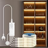 tlinkosta Cabinet Lights COB LED Strip 6 in 1 Dimmbar Penetrating Touch Controls für Vitrinen, Schränke, Küchen, Weinschränke, Vitrinen und Regalbeleuchtung (warmes Licht, 1M)
