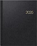 BRUNNEN Buchkalender Modell Manager Wt 7 weektimer (2025), 2 Seiten = 1 Woche, 210 × 260 mm, 160 Seiten, Balacron-Einband, schwarz