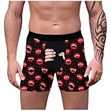 Caxndycing Boxershorts Herren Hetz Lustig Bunte Karnevals Unterhosen Männer Bequeme Slim fit Unterwäsche Faschingskostüme Print Trunks Casual Party Disco Outfits