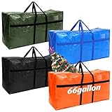 Clysee Große Umzugstaschen mit Reißverschluss und Griffen, faltbar, strapazierfähig, extra groß, für Studentenwohnheim, Reisen, Kleidung, Decken, Bettwäsche, 4 Farben, 4 Stück