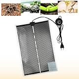 FIPASEN Reptil Heizmatten, Terrarium Heizmatte mit 7 Knöpfen zur Temperatureinstellung für Schildkröten Schlangen Eidechse Gecko Einsiedlerkrebs Amphibien - Abnehmbares Heizkissen (20W, 42x28CM)