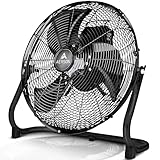 TRESKO AERSON Bodenventilator 50cm | Windmaschine mit 3-Leistungsstufen 120W | Standventilator Ventilator | hoher Luftdurchsatz | robuste Metallausführung | Neigungswinkel ca. 110 Grad