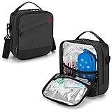 CURMIO Insulin Diabetiker Tasche, Insulin Kühltasche für Medikamente, Isoliert Reisetasche für Insulin und Diabetiker Zubehör (LEERE TASCHE, Patent Angemeldet), Schwarz