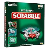 Ideal Großdruck-Scrabble: Extra Board mit klarem, großgedrucktem Text und Buchstaben-Kacheln | Spiele | Wort | für 2–4 Spieler | ab 10 Jahren, 11213, Grün, Brett: 37 cm x 37 cm/Spielsteine: 2,3 cm x