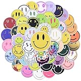 NISENTIA Smiley Aufkleber, 100 Stück Emoji Smiley Sticker Geburtstag, 5CM Verschiedenen Stilen Aufkleber Smiley für Scrapbook, Laptop, Journal und Notebook
