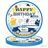 BACH AND BOOZY 10 Gäste Polizeiwagen Partygeschirr Polizeiauto Pappteller Servietten Kindergeburtstag Deko Polizei Geburtstag Party Geschirr Party Geburtstag Deko Junge