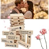ZoeWei Jenga Spiel Erwachsene, 48 Stück Lust Tower Blocks, Deutsch Stapelspiel aus Holzblöcken for Paare, Love & Naughty Stapelturm Holzblöcke, Erotik Sexspiel Valentinstag Paarspiel für Erwachsene
