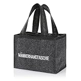 Nordstern Männerhandtasche aus Filz mit 6 Fächern Vatertag, Geburtstag oder als Mitbringsel - 24 x 15 cm
