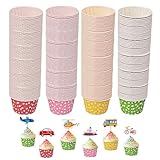 200 Stück Papier Muffinförmchen, Papier Muffinformen, Muffin Cupcake Formen Backförmchen Muffinformen für Geburtstag Hochzeit Party