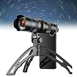 KAPLAR HD-Monokular-Teleskop mit Stativ-Clip-On-Objektiv Anpassungsfähiges Kameraobjektiv für Mobiltelefone mit 20-40-fach verstellbarem Teleskopobjektiv und Telefonclip für Fernaufnahmen