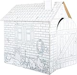 small foot Spielhaus 'Bauernhof' aus Bastelkarton, bemalbar mit Wachs, Filz- und Buntstiften, ab 3 Jahren, 10015