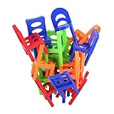 Tnfeeon 18 STÜCKE Balancing Spielzeug Kunststoff Stühle Multicolor Mini Stapel Intelligenz Multiplayer Balance Spiel Kinder Spielen Spiel Lernen Spielzeug Spielset für Unisex