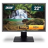 acer B223W 22 Zoll Business Computer Monitor, Desktop Gaming Monitor, HD+ (VGA - DVI - Lautsprecher - VESA), PC Bildschirm, schwarz/Silber (Generalüberholt)