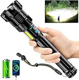 Glarylight Taschenlampe Led Aufladbar, 500000 Lumens Extrem Hell Taktische Taschenlampen, 9 Lichtmodi, Zoombar, IPX7 Wasserdicht Flashlight für Notfälle Camping