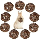 GUOYOU 9 Stück Natur Weidenball Spielzeug für Kleintiere, Hamster Spielzeug, Kleintiere Kauspielzeug für Kleintieres Hamster Kaninchen Meerschweinchen Chinchilla Rennmäuse(6cm)