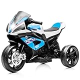 Kiddokidz Lizenziertes BMW-Kinder-Motorrad – 12 V Motorrad-Spielzeug für Kinder im Alter von 3–5 Jahren, 3-Rad-Chopper mit Rückwärtsgang, Scheinwerfer, Hupe, Musik (blau)