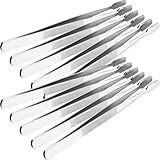 SOIMISS 10 Stück Edelstahl Pinzetten für Wimpern und Augenbrauen Ergonomisch Geformt Vielseitig für Schmuck Stempel und Kosmetik Silber