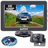 Rückfahrkamera Auto HD 4.3 Inch Monitor Set for Wohnmobil KFZ LKW Einfache Installation wasserdichte Farbnachtsicht DIY Hilfslinien AMTIFO A2