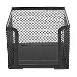 Praktischer Netz-Memo-Halter, schwarz, Metall, Haftnotizen, Würfel, Haftnotizen, Box für Büro, Visitenkarten, Büroklammer, kleine Bastelarbeiten