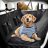 MZROT Hundedecke Auto Rückbank, 4-IN-1 Autoschondecke Hunde Autositz Rückbank Seitenschutz Wasserdicht & Kratzfest Hundematte Autositzbezug Universal für PKWs, LKWs und SUVs, 145 x 137cm (Schwarz)