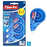Tipp-Ex Korrekturroller Easy Correct zum seitlichen Korrigieren, 12m x 4.2mm, 3er Pack, Ideal für das Büro, das Home Office oder die Schule