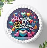 Tortenaufleger Tortenbild, Zuckerbild zum Geburtstag, Essbares Foto für Torten, zum Geburtstag, Tortenaufleger Ø 20cm - 1771z
