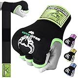 BEAST RAGE Boxbandagen Herren, Gelhandschuhe MMA 75 cm lang Boxbandagen elastisch, gepolstert Gel Innenhandschuhe Boxen, Boxsack, Training Muay Thai, Handbandagen Kinder (grün, M (Adult))