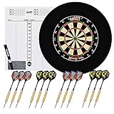 one80 professional perfection Dartscheibe mit Pfeilen, Profi Steeldartscheibe aus Sisal, Dartscheibe Steeldart Dartscheibe Set mit 6/12 Dartpfeilen Metallspitze (Dartscheiben-Set)