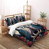 SOJFGSNAJ Two Eules Bettwäsche Für Allergiker - Bettbezug -Bettdeckenbezug Set Mit Reißverschluss Double（200x200cm）
