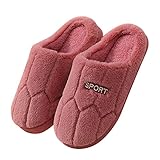 Hausschuhe Herren Winter PlüSch Pantoffeln Warm Bequeme Slippers MäNner Drinnen Pantoffeln Weiche Flache Memory Foam Home Rutschfeste Slides Unisex Volltonfarbe Winterhausschuhe Damen Filzhausschuhe