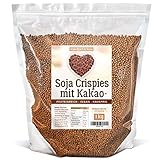 Sojacrispies mit Kakao 1kg, vegan mit 58% Proteingehalt. Knusprige Soja Crispies für Müsli, Joghurt und Porridge, Soja Protein Crispies proteinreich